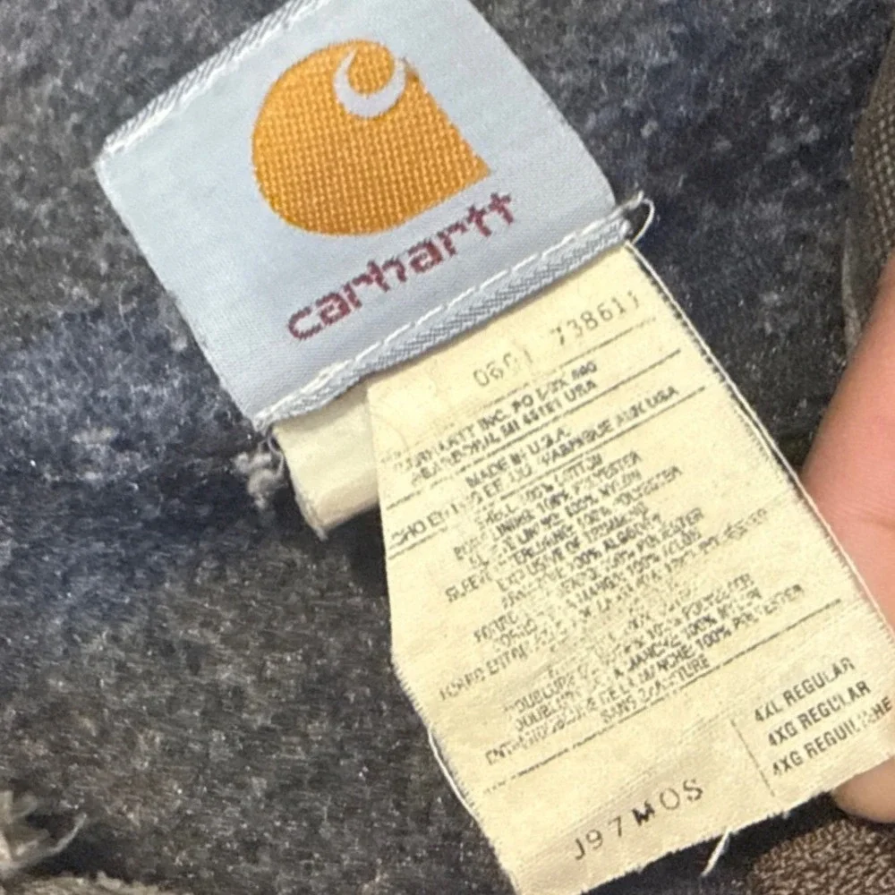 Vintage Carhartt Detroit J97 MOS Jacket Black/Gray -4XL‎ REG